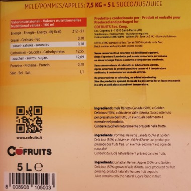 Succo di mele 100% lt 5