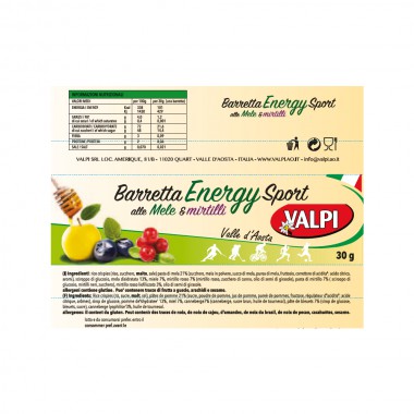 25 Barrette Energy Sport alle Mele e Mirtilli 30 gr
