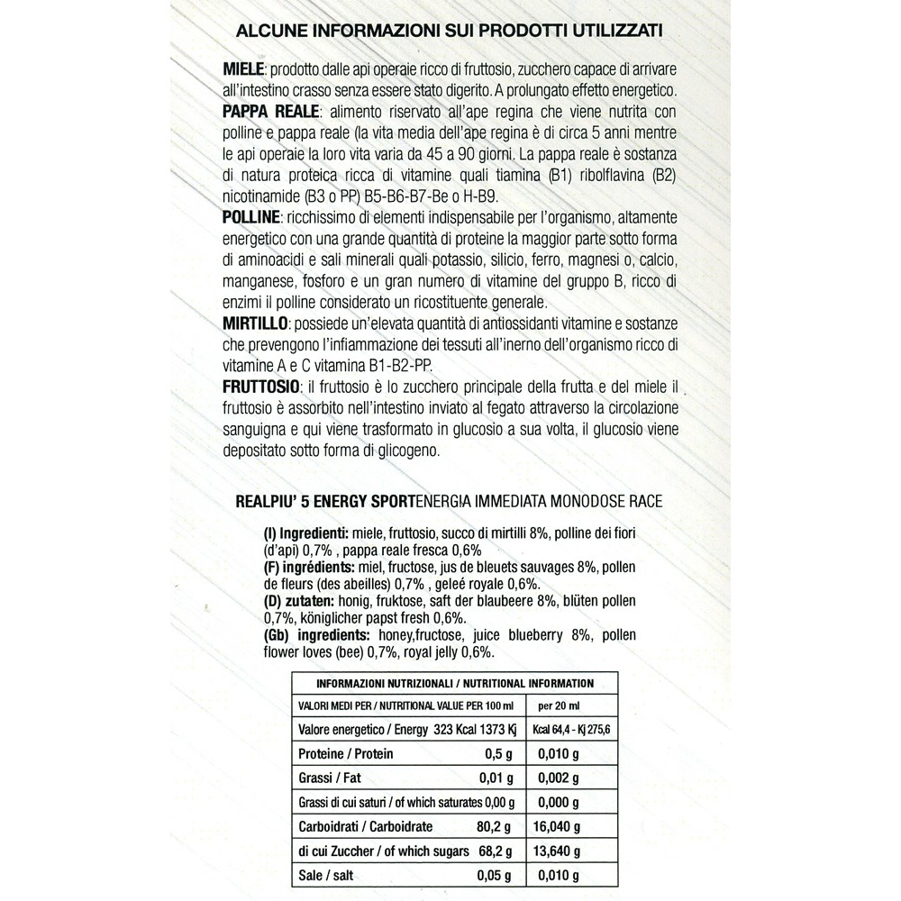 Realpiù 5 energy sport 20g x 4pz