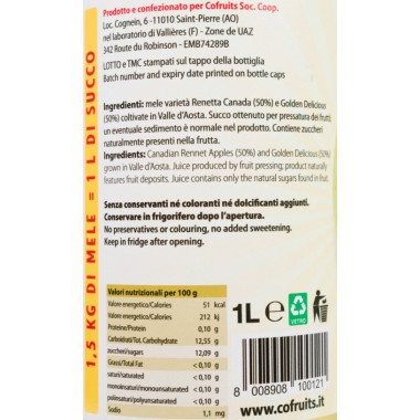 Succo di Mela 100% Golden e Renetta lt 1