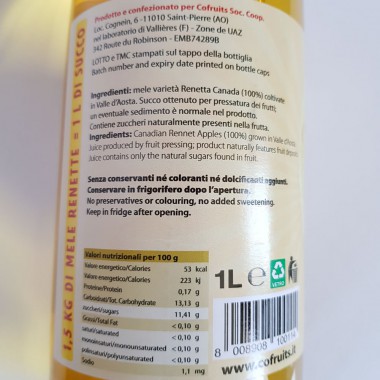 Succo di Mela Renetta 100% lt 1
