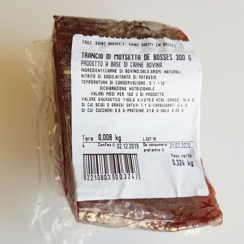 Mocetta tondino trancio 350-400 gr