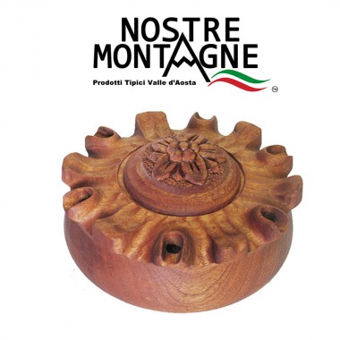 Coppa 6 Becchi liscia diam 20 cm in legno di mogano