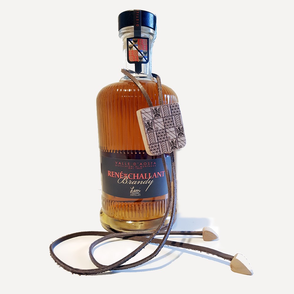 Brandy René de Challant 70cl con cravatta in legno