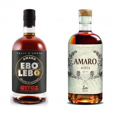 Amari Valdostani Ebo Lebo + Amaro Aosta - 20cl - Gradazione alcolica 36 % Vol