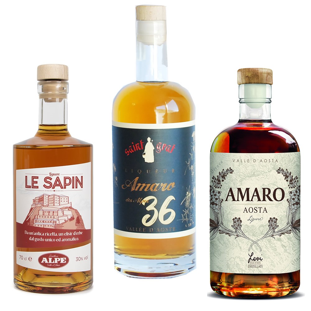 Tre Amari Valdostani LE SAPIN + San Grat + Amaro AOSTA 70cl
