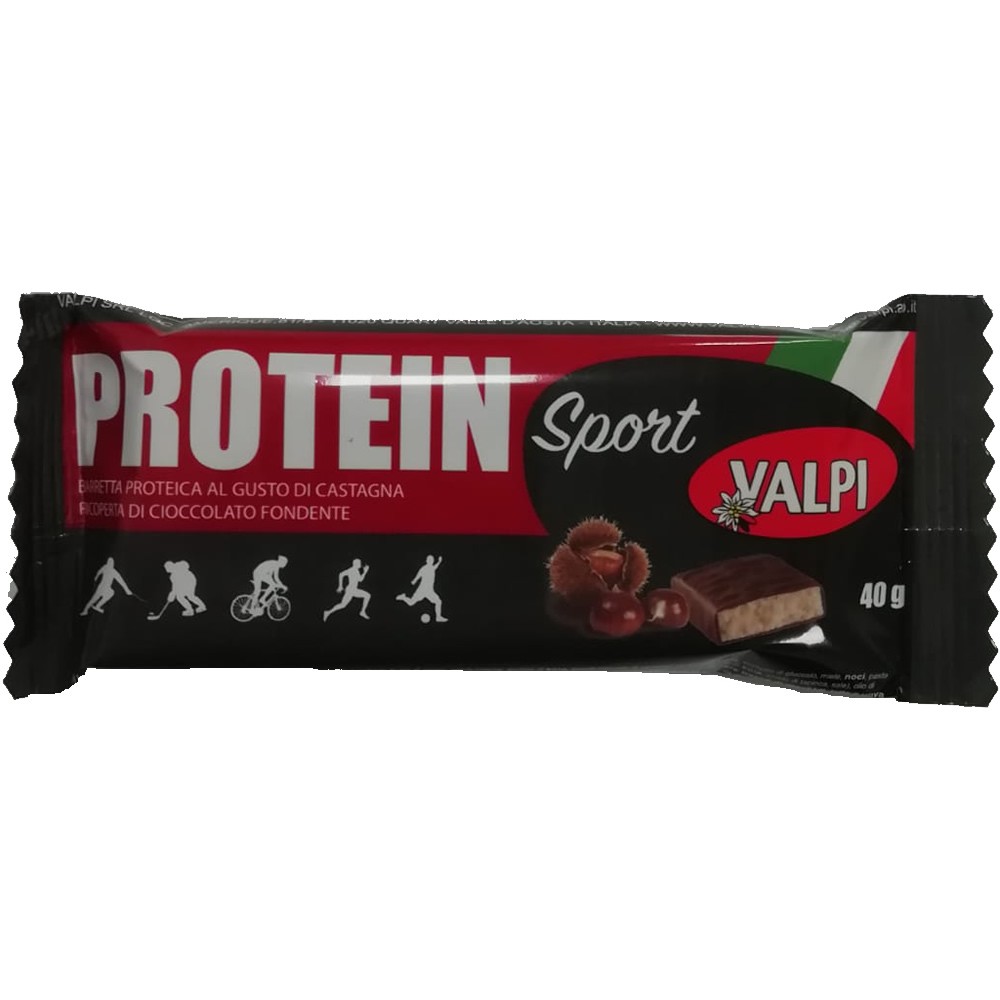 25 Barrette proteiche gusto castagna ricoperte di cioccolato fondente 40gr