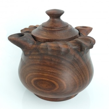 Coppa 2 Becchi mignon in legno di noce