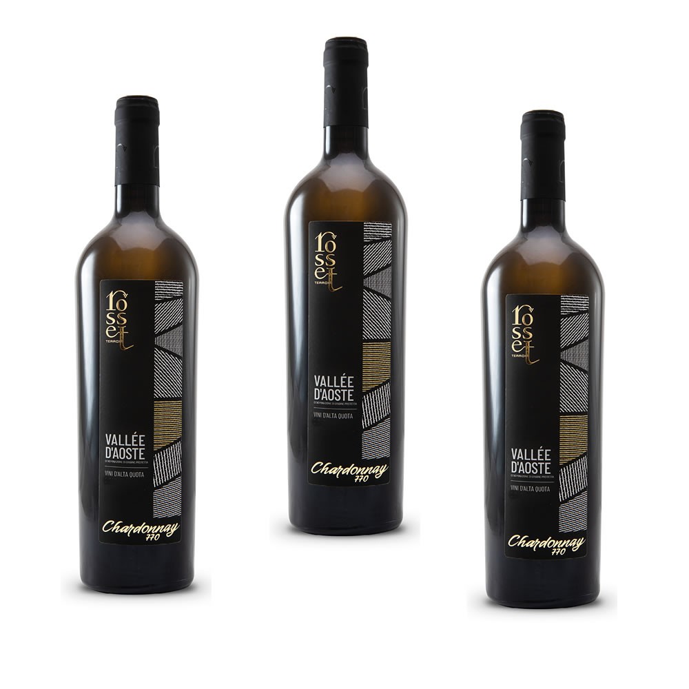 3 bottiglie - VALLEE D'AOSTE DOP CHARDONNAY 770 - Rosset Terroir