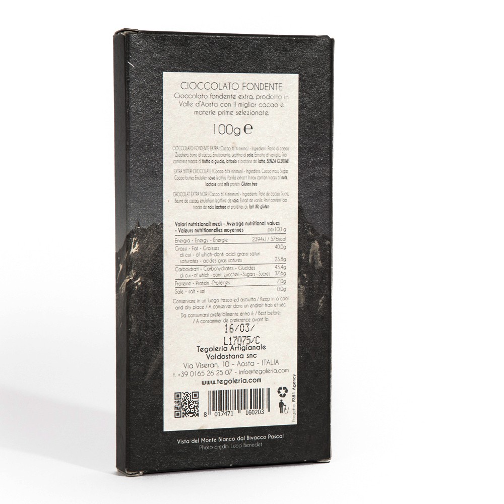 Cioccolato fondente 3 pezzi da 100gr