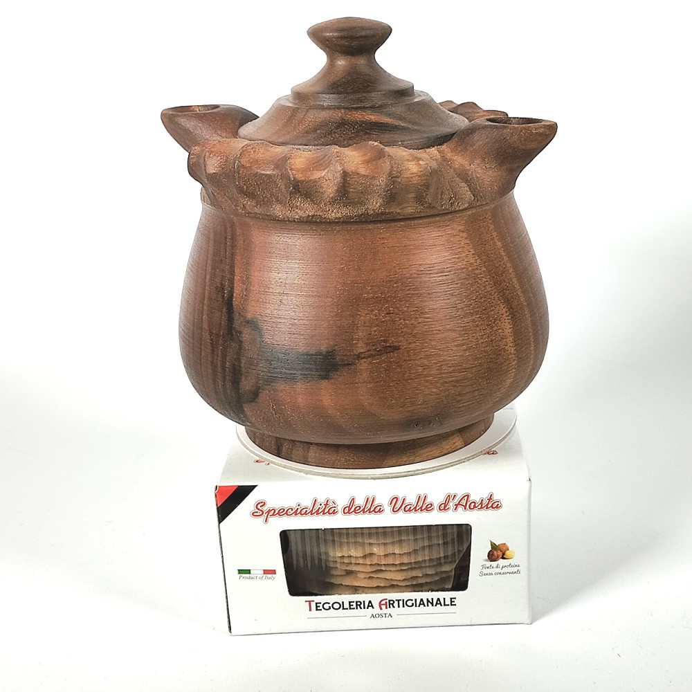 Coppa 2 Becchi mignon in legno di noce con tegole 50gr