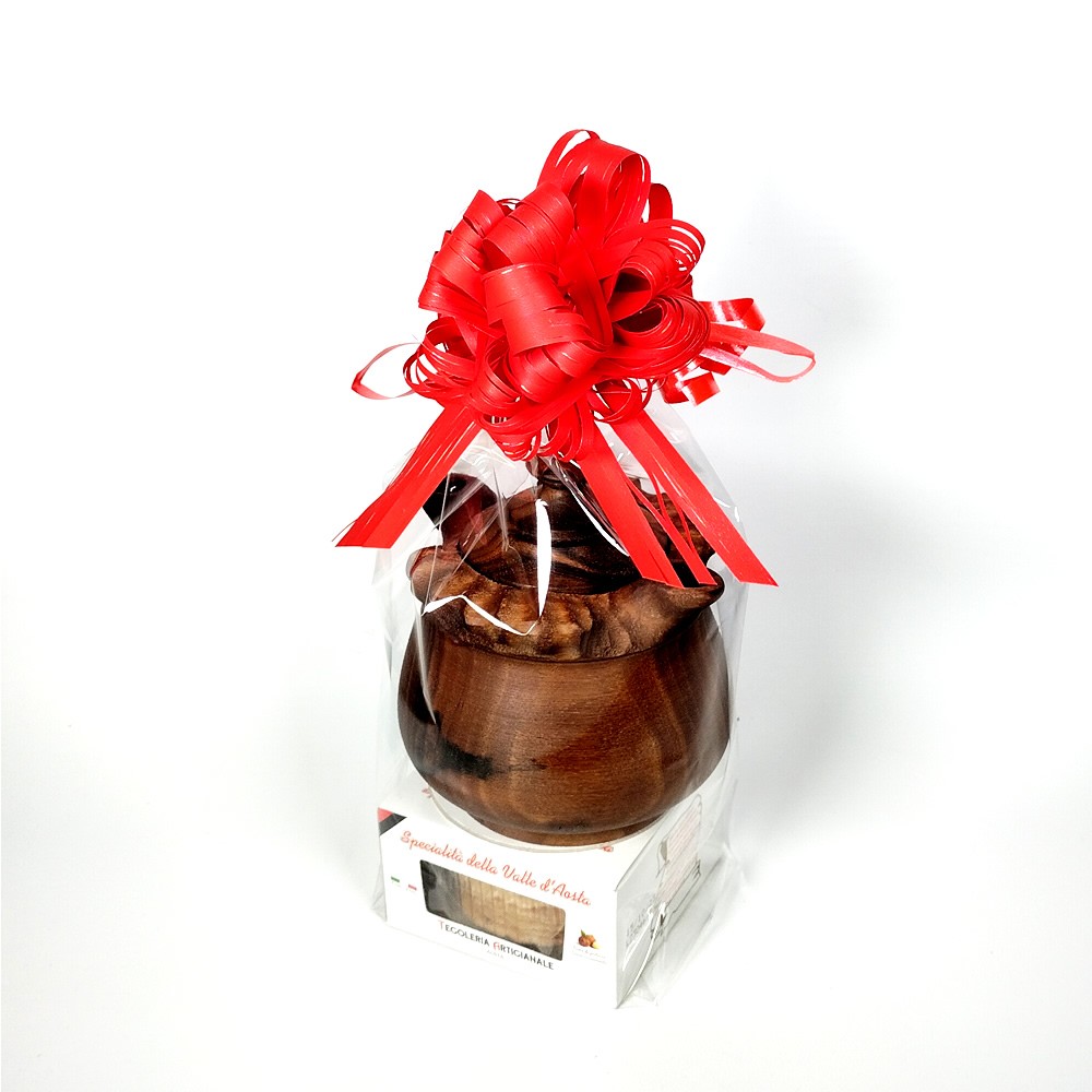 Coppa 2 Becchi mignon in legno di noce con tegole 50gr