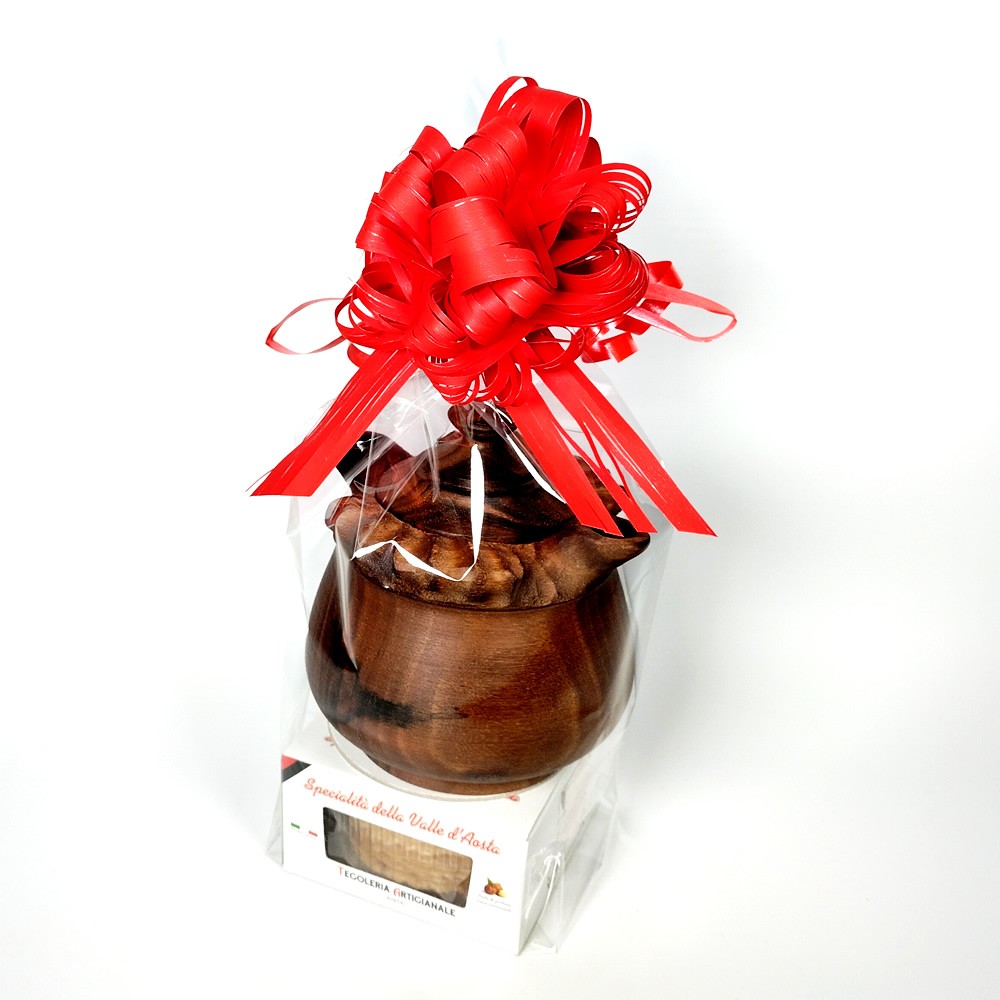 Coppa 2 Becchi mignon in legno di noce con tegole 50gr