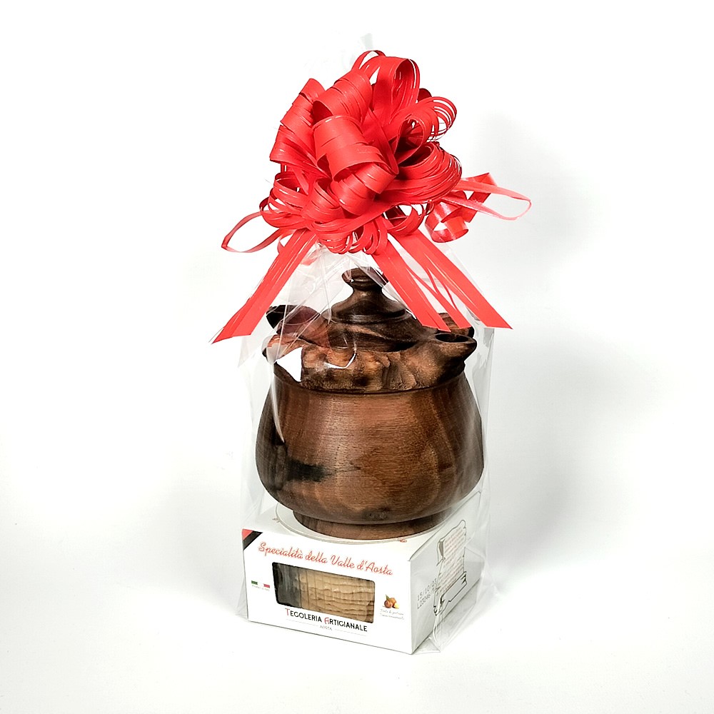 10 Coppe 2 Becchi mignon in legno di noce con tegole 50gr