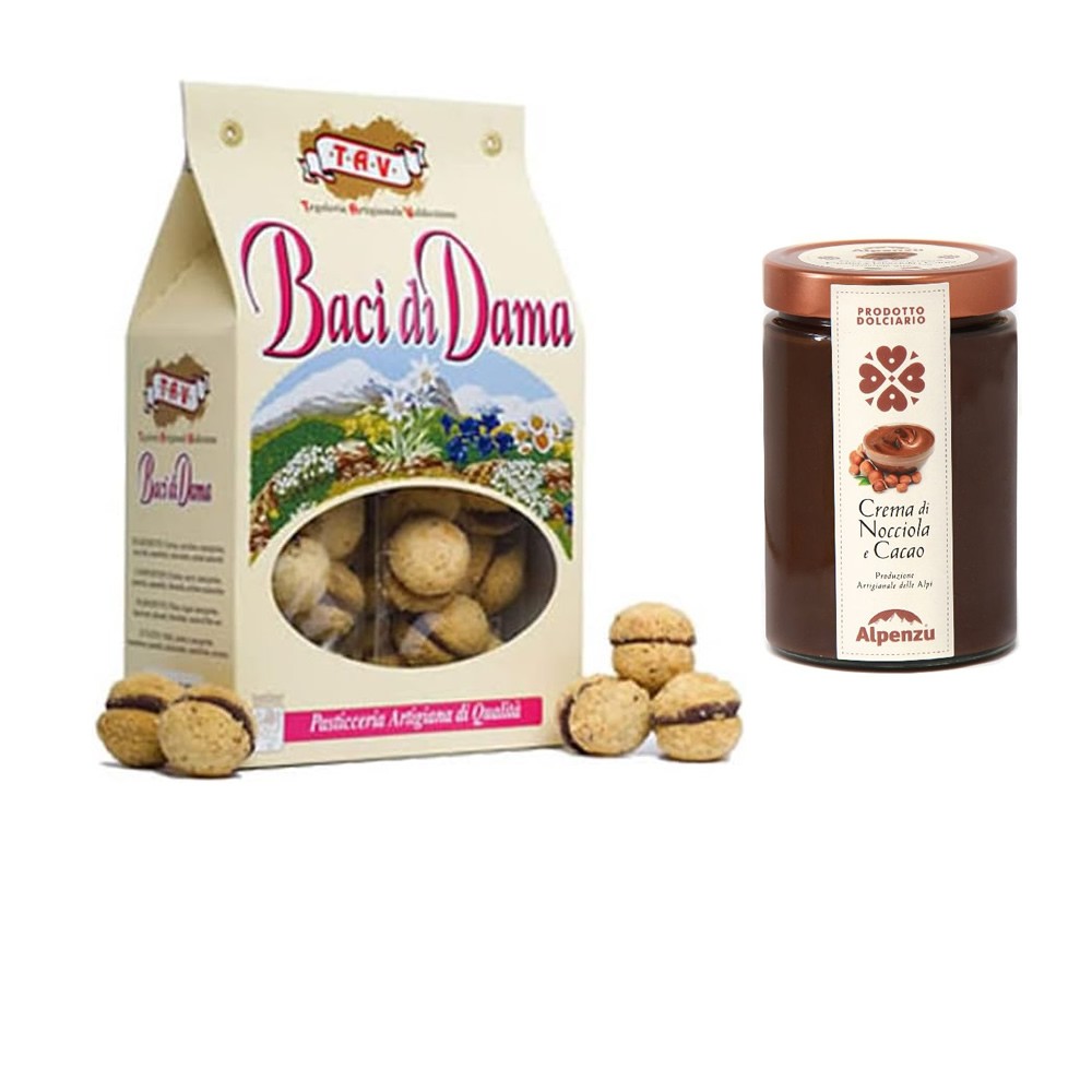 Baci di Dama 200gr + Crema spalmabile alle Nocciole e cacao 150g