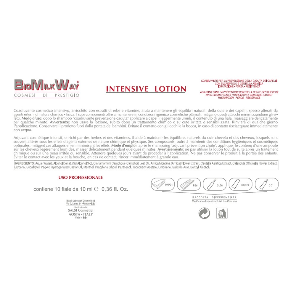 Fiale anticaduta  Intensive lotion- linea professionale 10x7ml