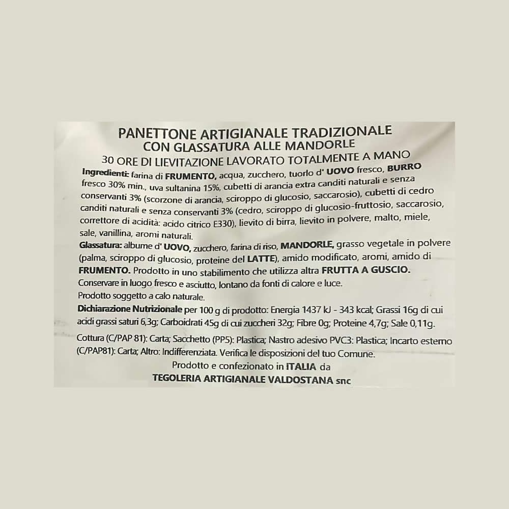 Panettone artigianale mandorlato 750 gr