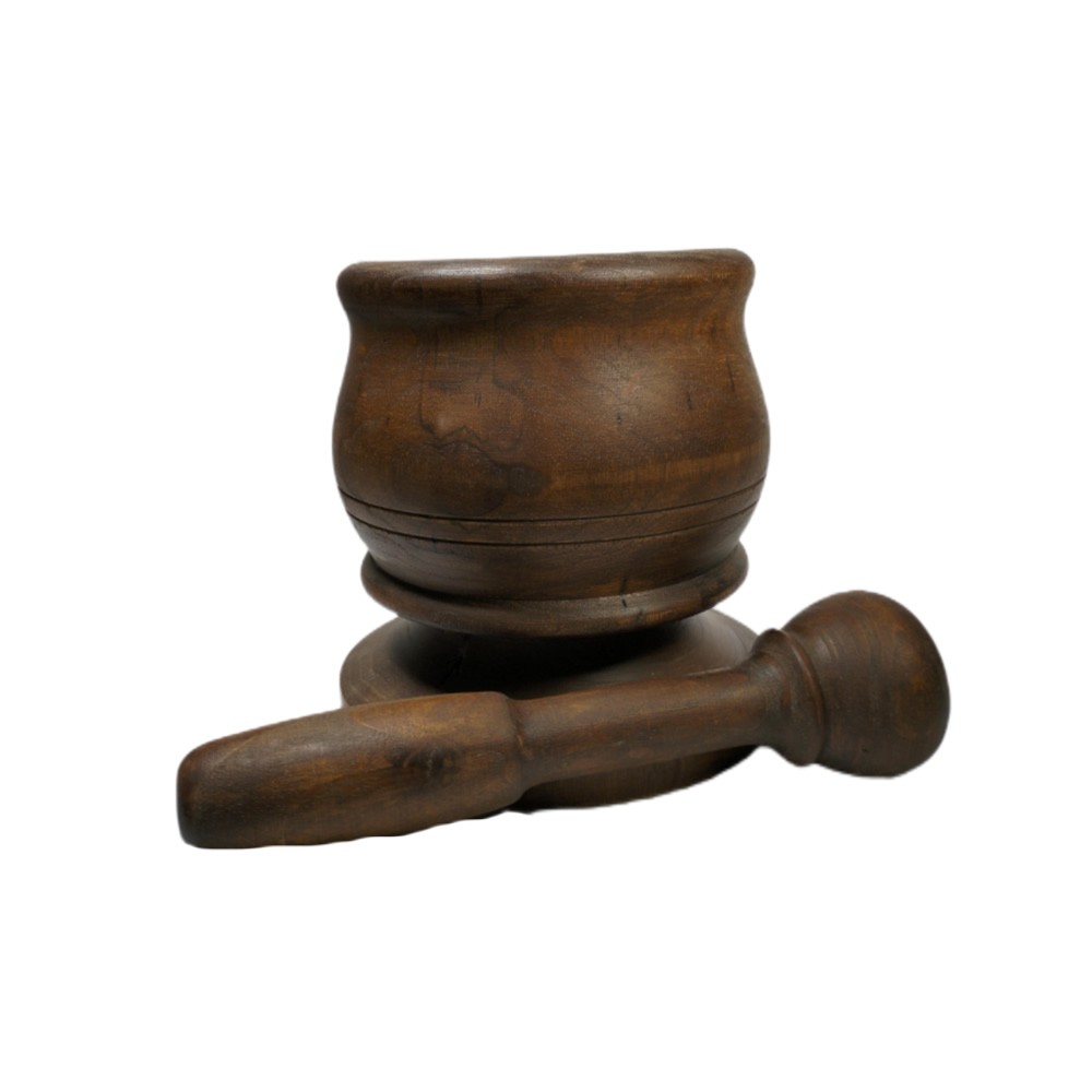 Mortaio e pestello in legno di noce H 15cm - pezzo unico