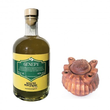 Genepy Nostre Montagne - 40% vol - 700ml - con coppa dell'amicizia 4 becchi - Prodotti esclusivi e artigianali