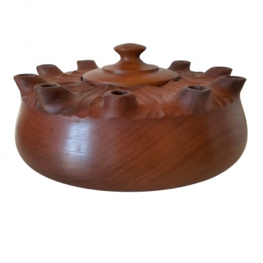 Coppa 10 Becchi in pregiato legno di noce (pezzo unico)