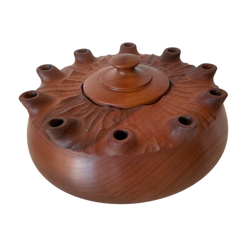 Coppa 10 Becchi in pregiato legno di noce (pezzo unico)