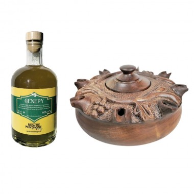 Coppa UVA 8 Becchi in pregiato legno di noce + Genepy Nostre Montagne