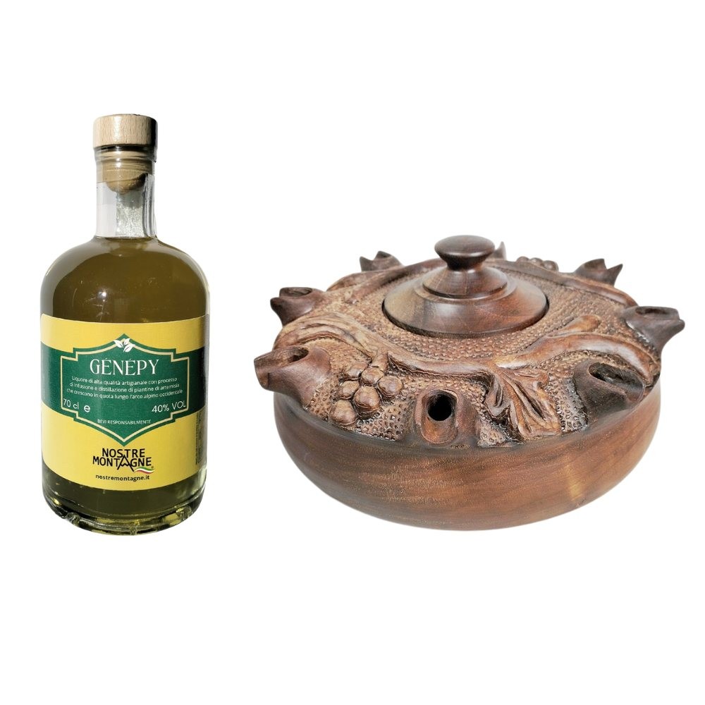 Coppa UVA 8 Becchi in pregiato legno di noce + Genepy Nostre Montagne