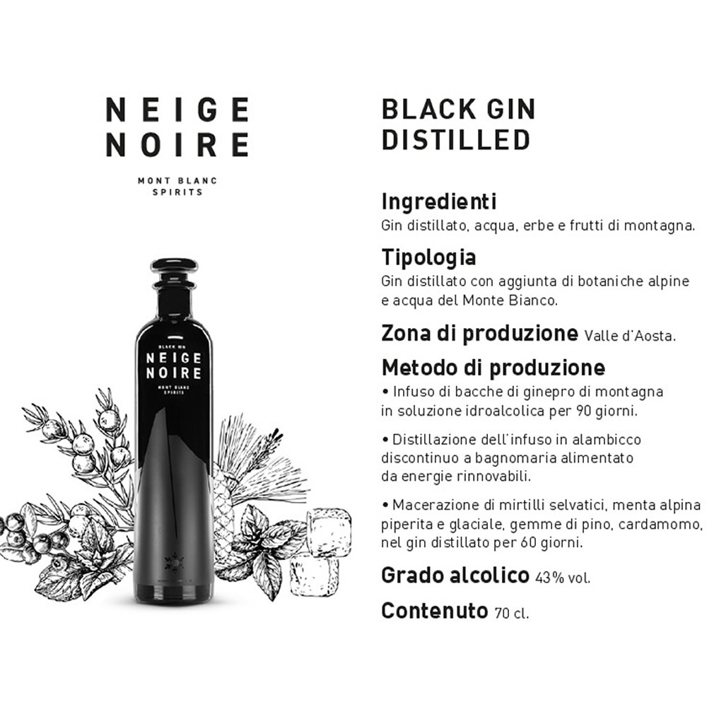 Black Gin - Neige Noire 70 cl -  pack of 3 bottles
