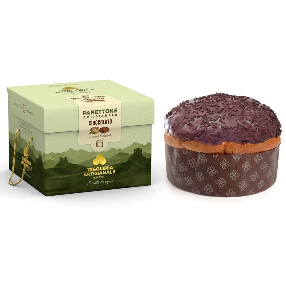 Panettone artigianale con cioccolato 750 gr e libro "I racconti dell'avvento"