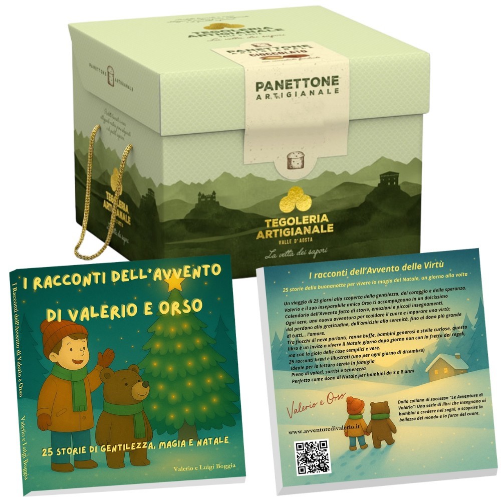 Panettone artigianale al the e limone 750 gr e libro "I racconti dell'avvento"