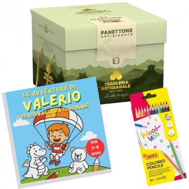 Panettone artigianale al the e limone 750 gr e libro "I personaggi da colorare"