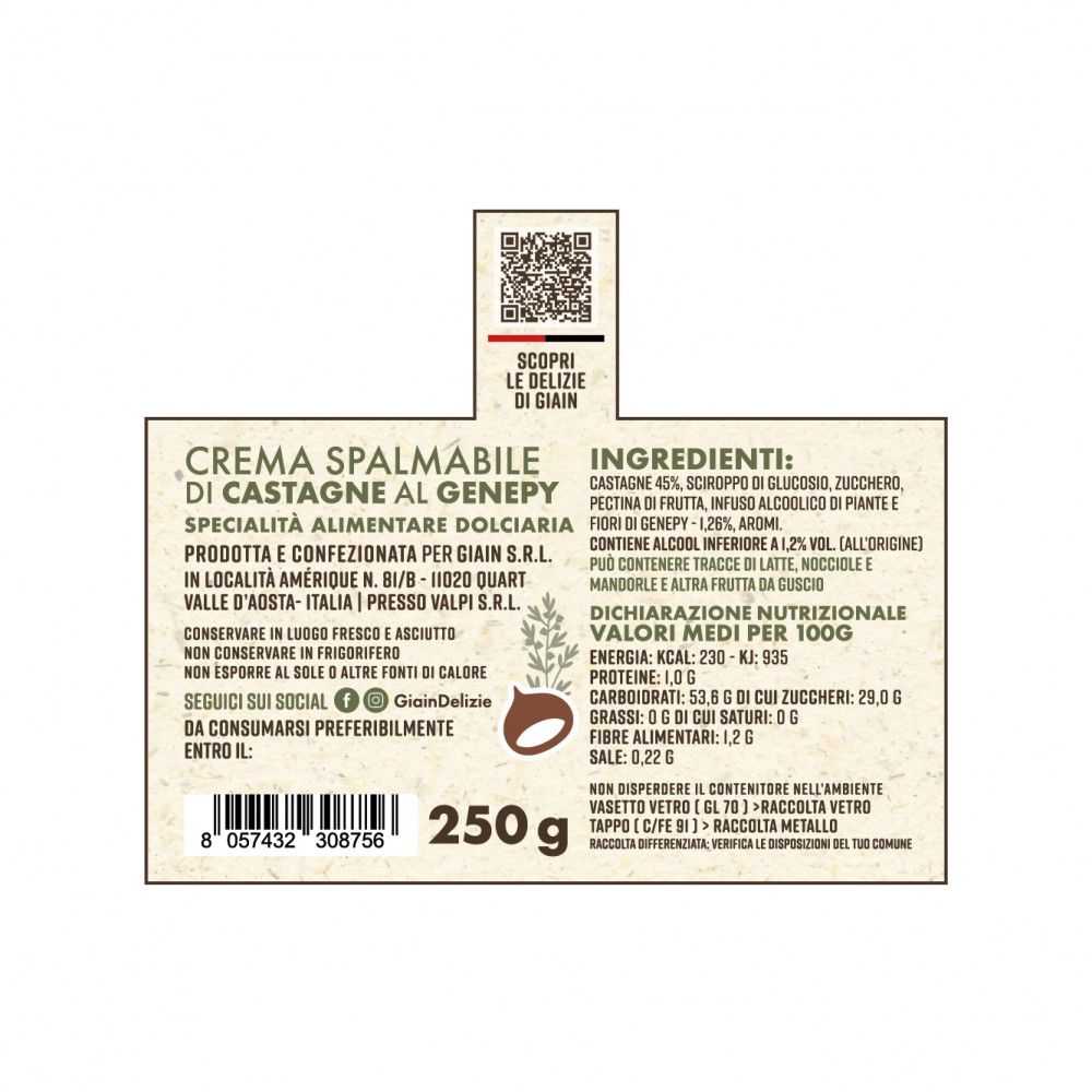 Crème de châtaignes au génépi 250 g