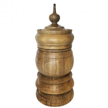 Grolla valdostana liscia in pregiato legno di noce 44 cm - (pezzo unico)