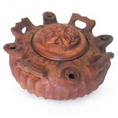 Coppa 4 Becchi con manici in legno di mogano