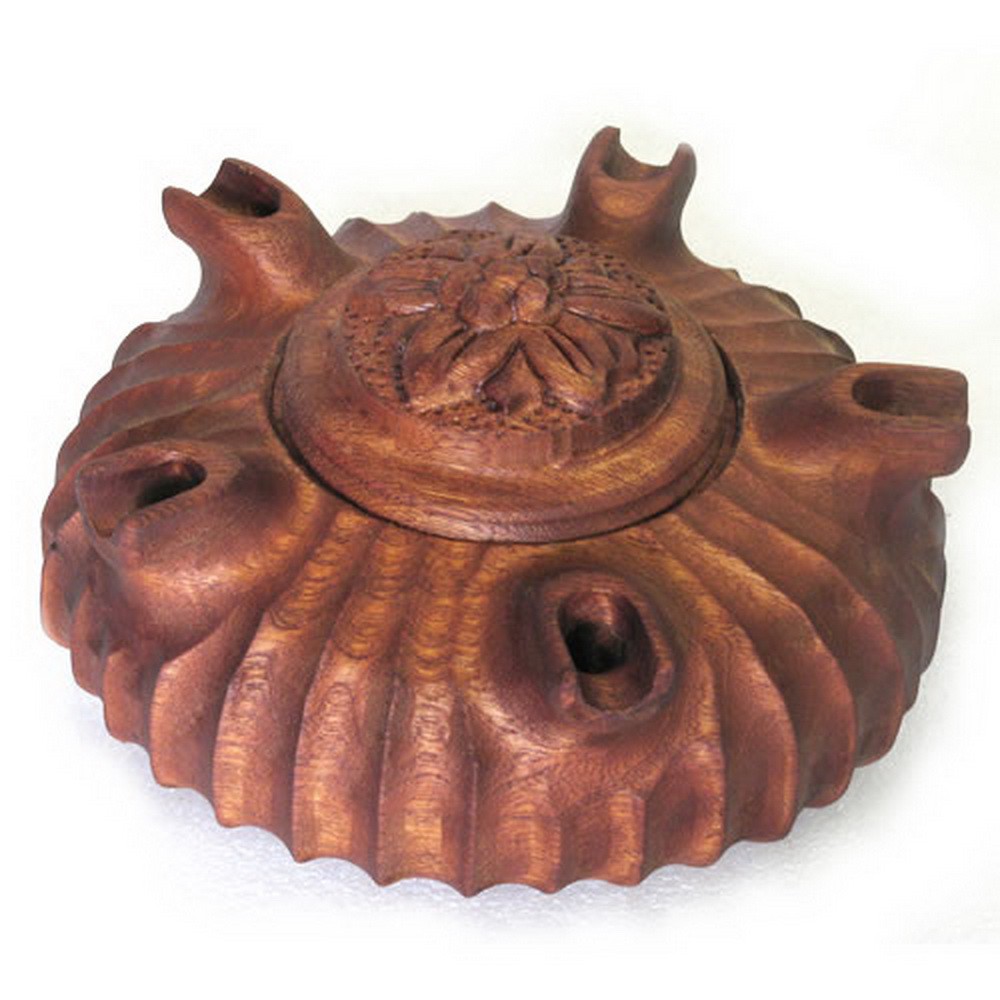 Coppa 5 Becchi rustica in legno di mogano