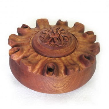 Coppa 6 Becchi liscia diam 20 cm in legno di mogano