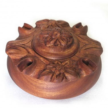 Coppa 4 becchi stella in legno di mogano