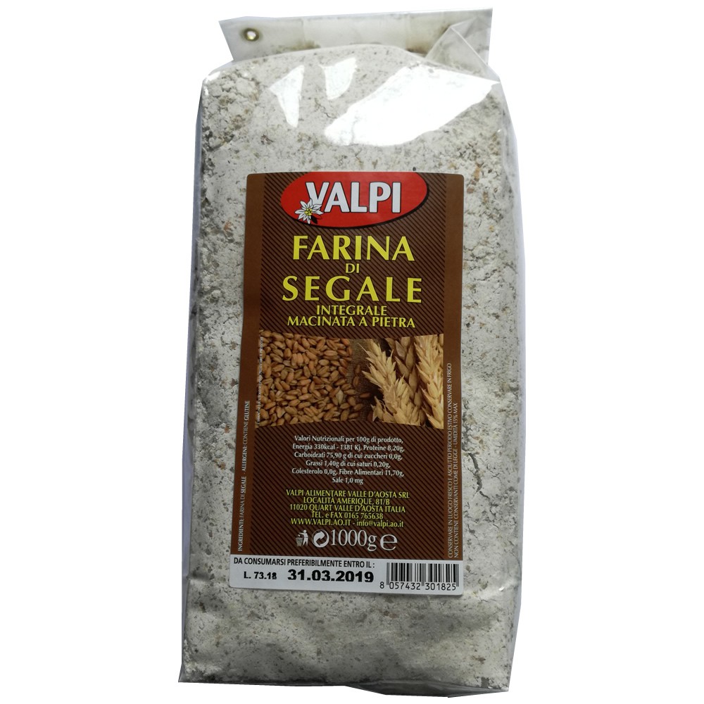 Farina di segale integrale macinata a pietra due confezioni da 1kg